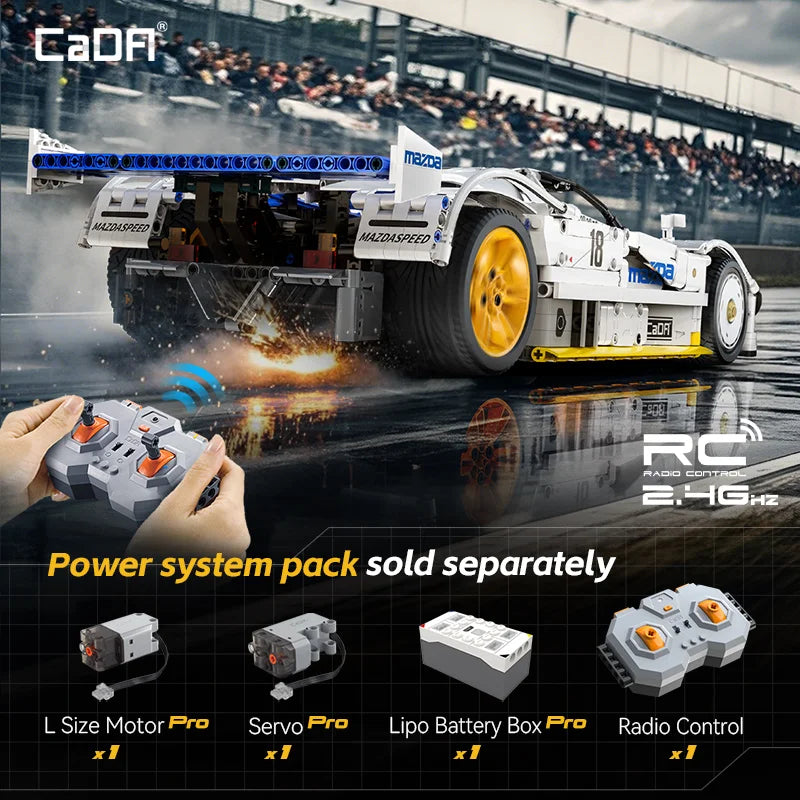 CaDA 1:10 Mazda 787B Technical Racing Car C42 Sports Car Model Building Blocks City Endurance Sports-Car Bricks Toys Kid Gifts ﻿