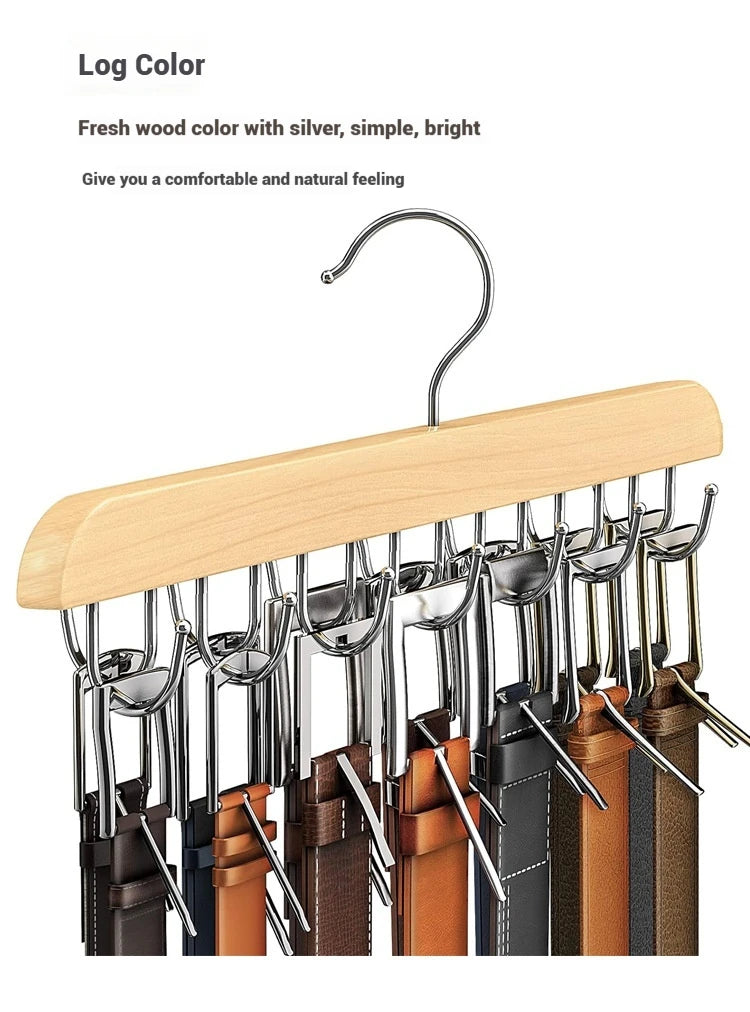 Wooden Belt Rack Women Storage Hangers for Clothes Case Home Wardrobe Accessories Supplly Scarf Organizer Men Tie Belt Hangers