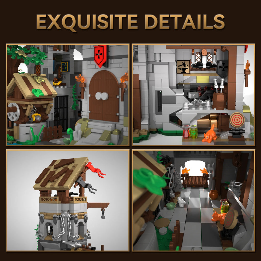 2568PCS Holy Spirit Knight's Fortress Building Blocks MOC Street View Bricks Model Toys Desktop Ornament Kids Adult Holiday Gift
