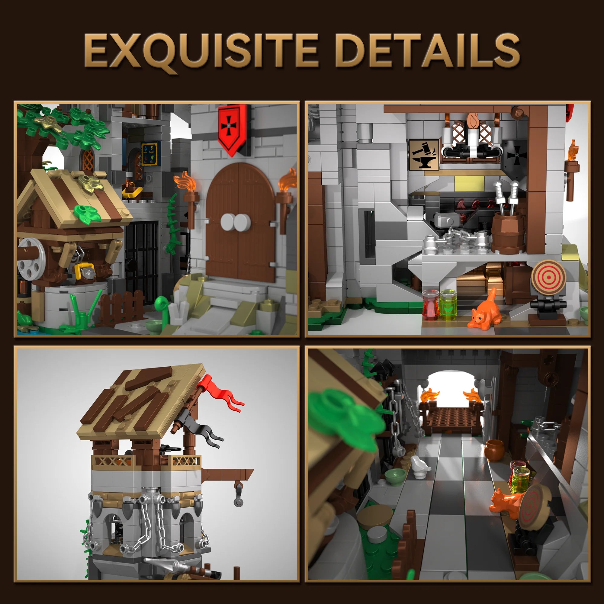 2568PCS Holy Spirit Knight's Fortress Building Blocks MOC Street View Bricks Model Toys Desktop Ornament Kids Adult Holiday Gift